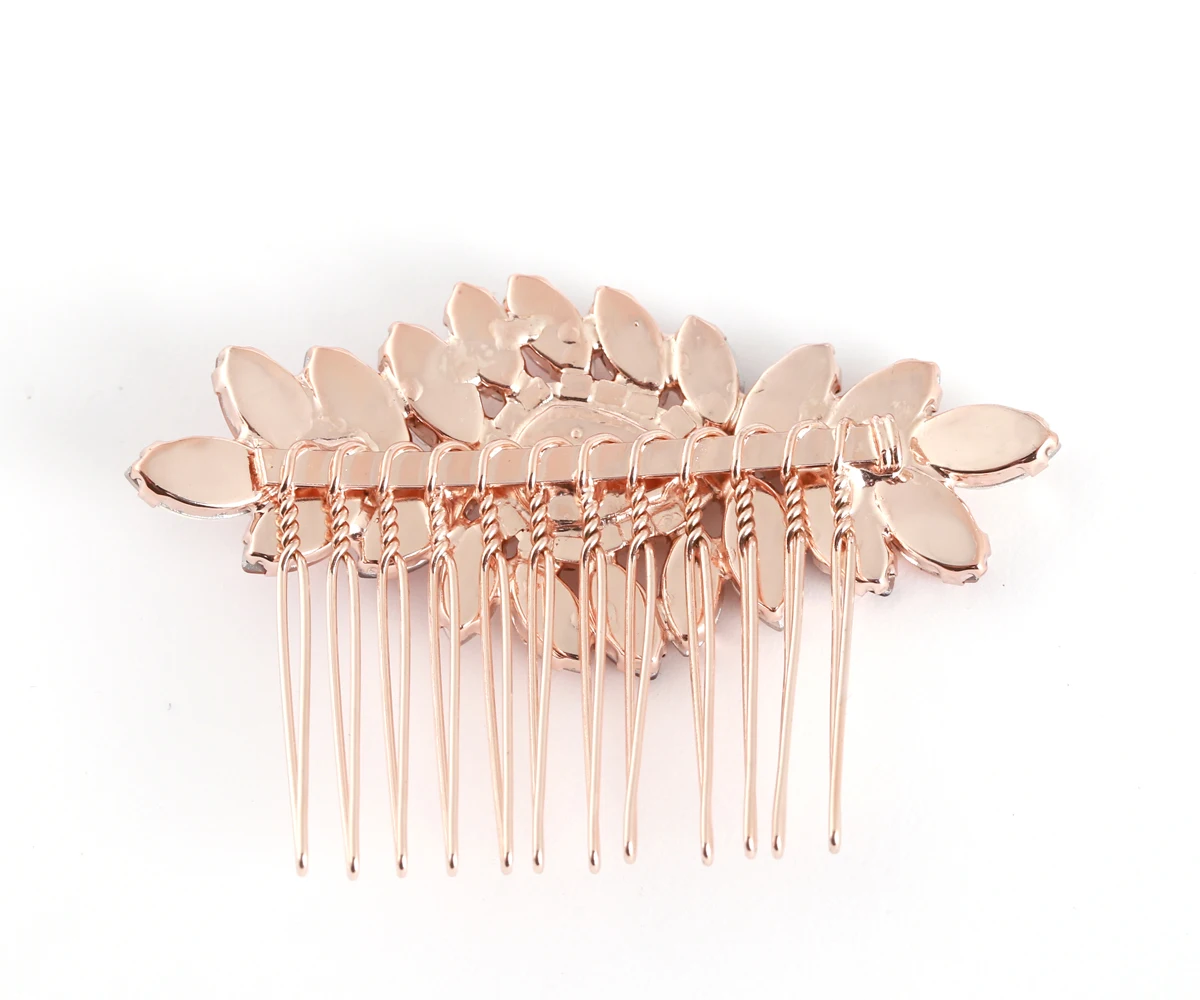 Rose Gold Hair Comb | Wedding Hair Accessories | Bridal Hair Jewelry | Wedding Headpiece | Blush Crystal Barrette Hair Piece image 5