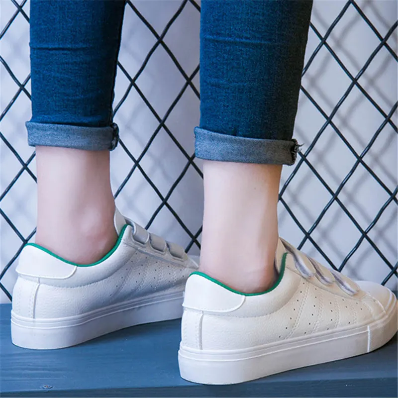 С волнообразным краем Zapatos De Mujer Белые кроссовки Женская обувь из натуральной