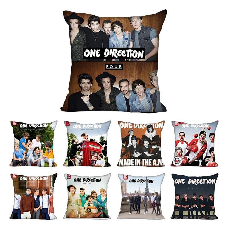 

One Direction Pillow Case For Home Decorative Pillows Cover Invisible Zippered Throw PillowCases 45X45cm