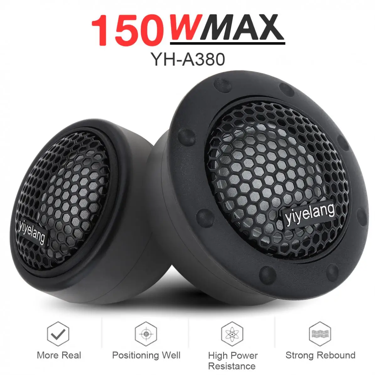 

2pcs 150W High Efficiency Mini Dome Tweeter Speakers for CarS Audio System