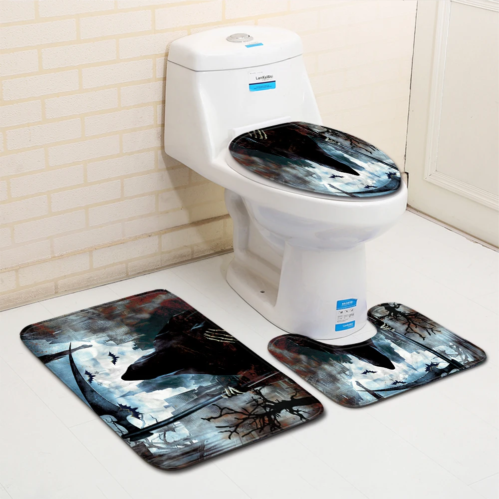 Чехол на сиденье унитаза для Хэллоуина коврик душа старинный замок ведьмы