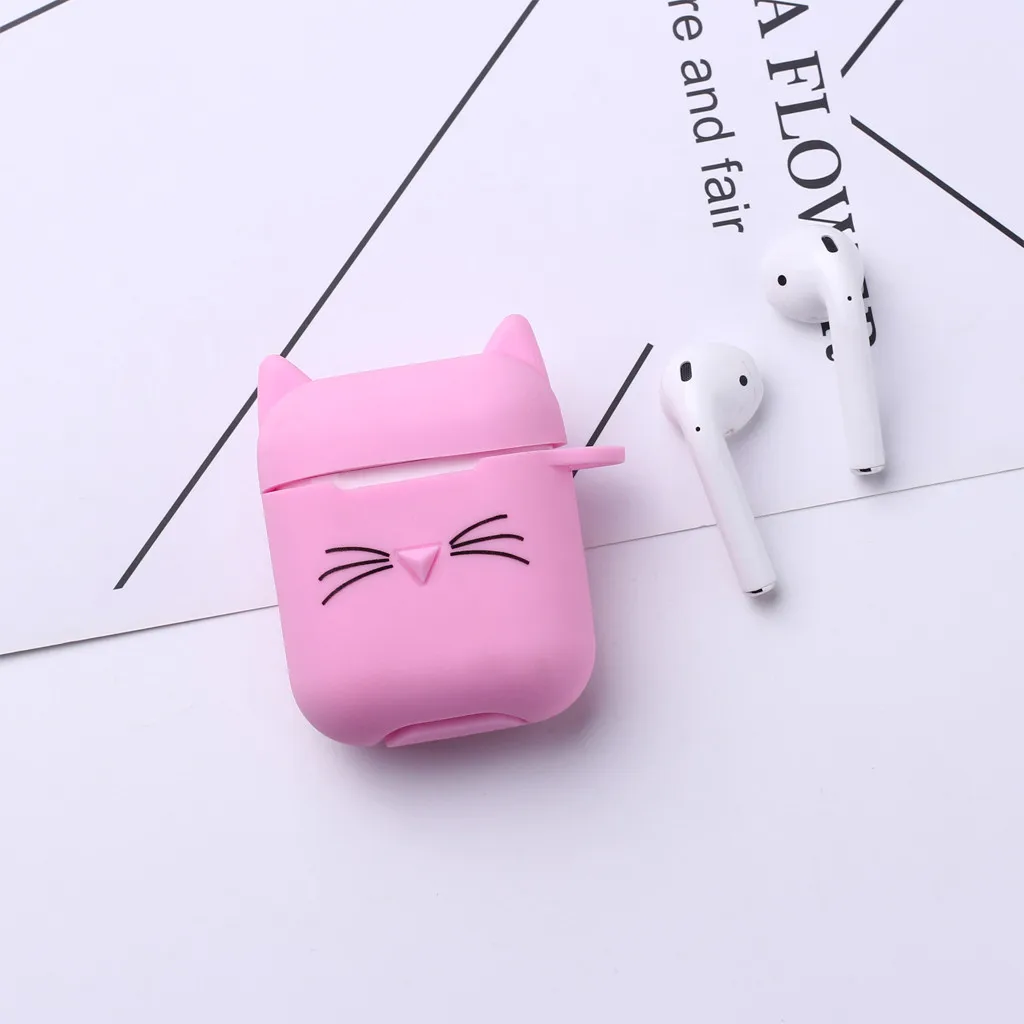 Силиконовый 3D Забавный беспроводной Bluetooth футляр для наушников Apple Airpods 1 2 TWS