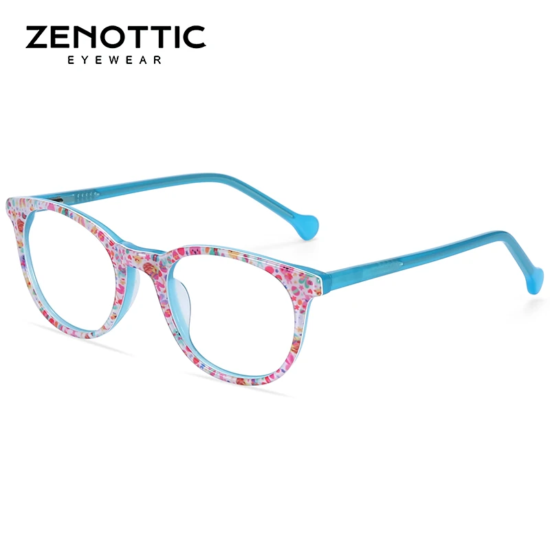 ZENOTTIC оптические очки для близорукости, оправа для девочек, розовая ацетатная модная оправа для очков, детские милые прозрачные оправы для очков, детские