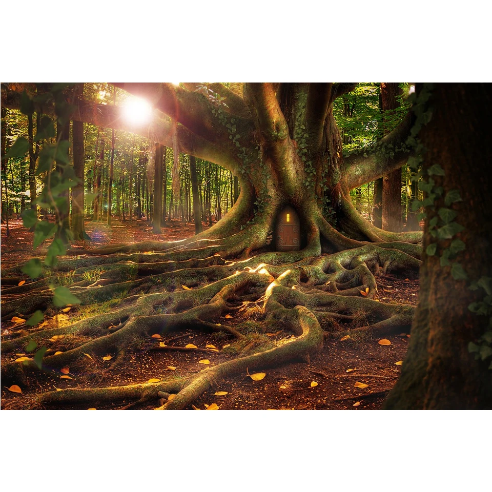 Полный 5D алмазная вышивка Лес Дерево дом фантазия Пейзаж Вышивка крестиком фото