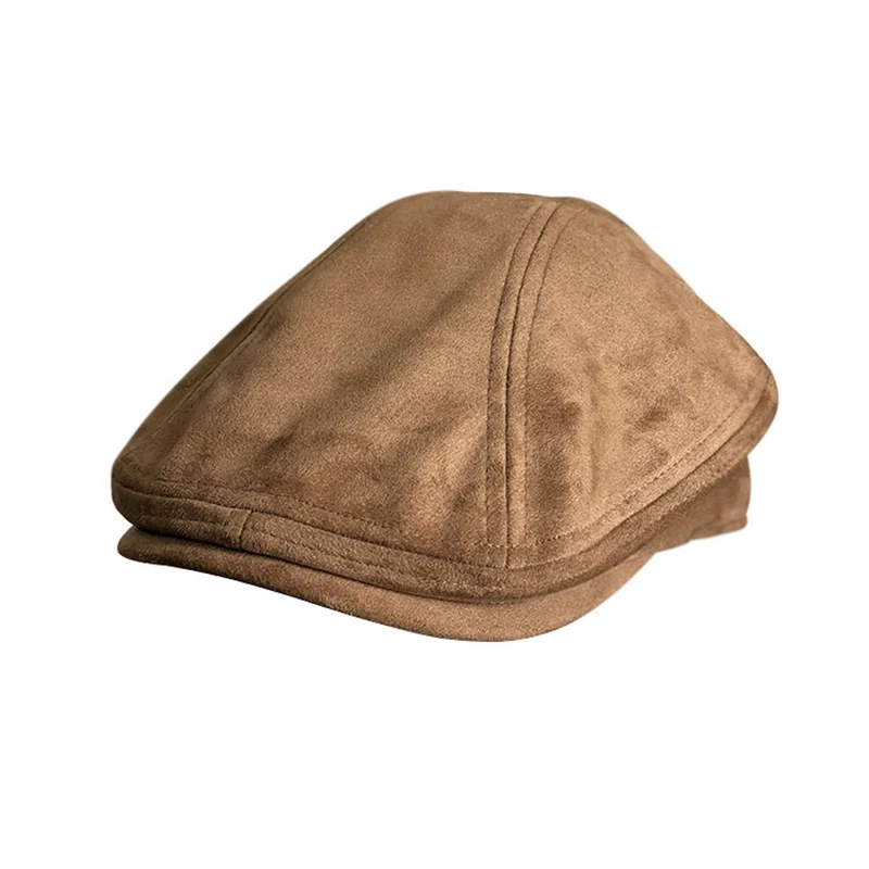 

Autumn Winter Men Cap Hats Berets British Western Style Wool Advanced Flat Ivy Cap Classic Woman Vintage Suede Beret Blm210