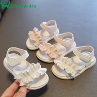 11 5 15 5cm brand cute ruffles infant girls sandalsbeige pink soft sole baby girl beach sandaltoddler birthday dress shoes