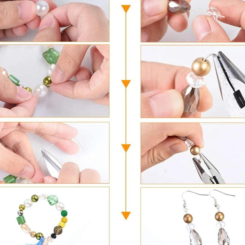 

Jewelry Making Supplies Kit with Assorted Beads Charms Findings Wire Cord Pliers
