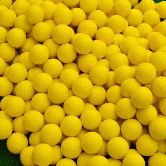 Hot Selling 20 Pcs PU Foam Golf Balls Yellow Sponge Elastic Indoor Outdoor Practice Training