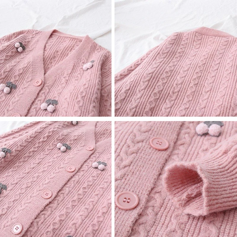 

Women Spring Summer Cardigans Coat Streetwear Print Single Breasted Knit Jacket Casual Long Sleeve Button Knitwear Cardigans