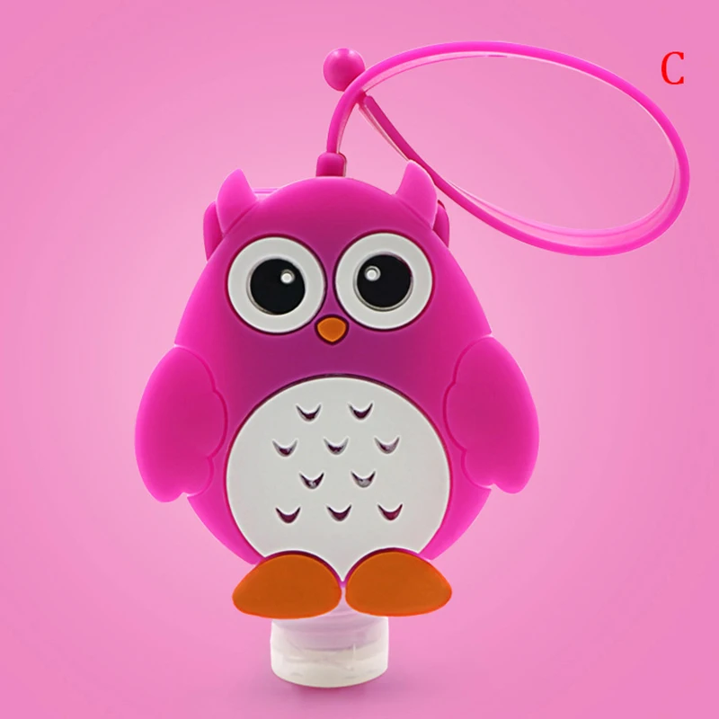 

3Styles Silicone Cute Cartoon Mini Hand Sanitizer Bottle Empty Detachable Cover Travel Portable Holder 1PCS