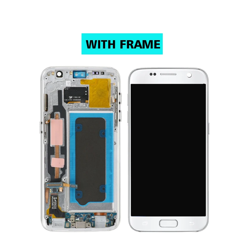 ЖК дисплей 5 1 'SUPER AMOLED Burn shadow для Samsung Galaxy S7 с рамкой G930 G930F экран дигитайзер в