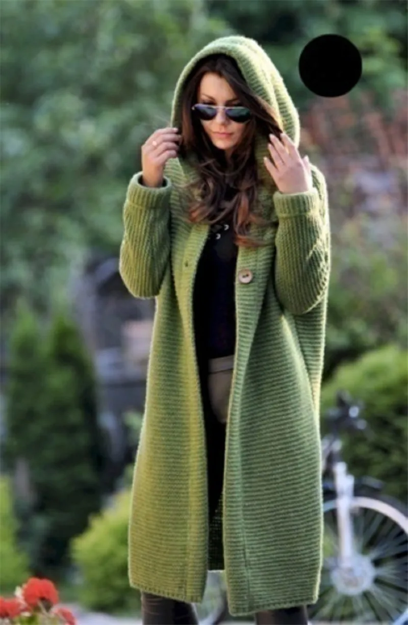 Autumn Winter Women Hooded Coat Cashmere Cardigan Sweater Lady Solid Color Thick Soft Fashion Jacket |