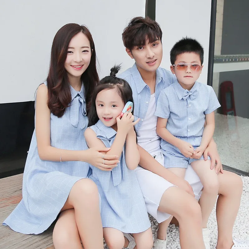 

2020 new summer clothes Korean version of hemp fashion whole family decoration family decoration Taobao explosion