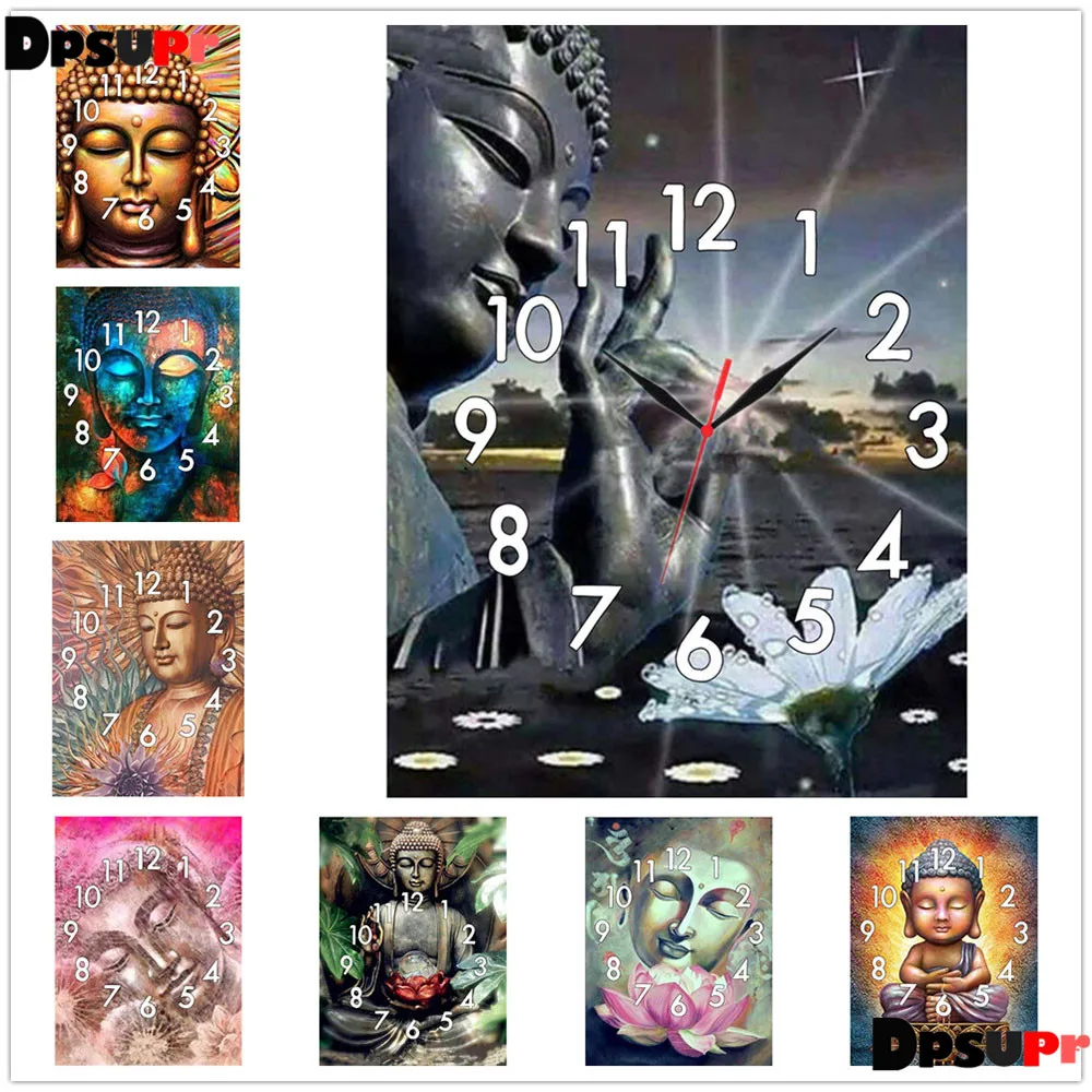 Алмазная 5D картина сделай сам с часами полноразмерная/круглая вышивка крестиком