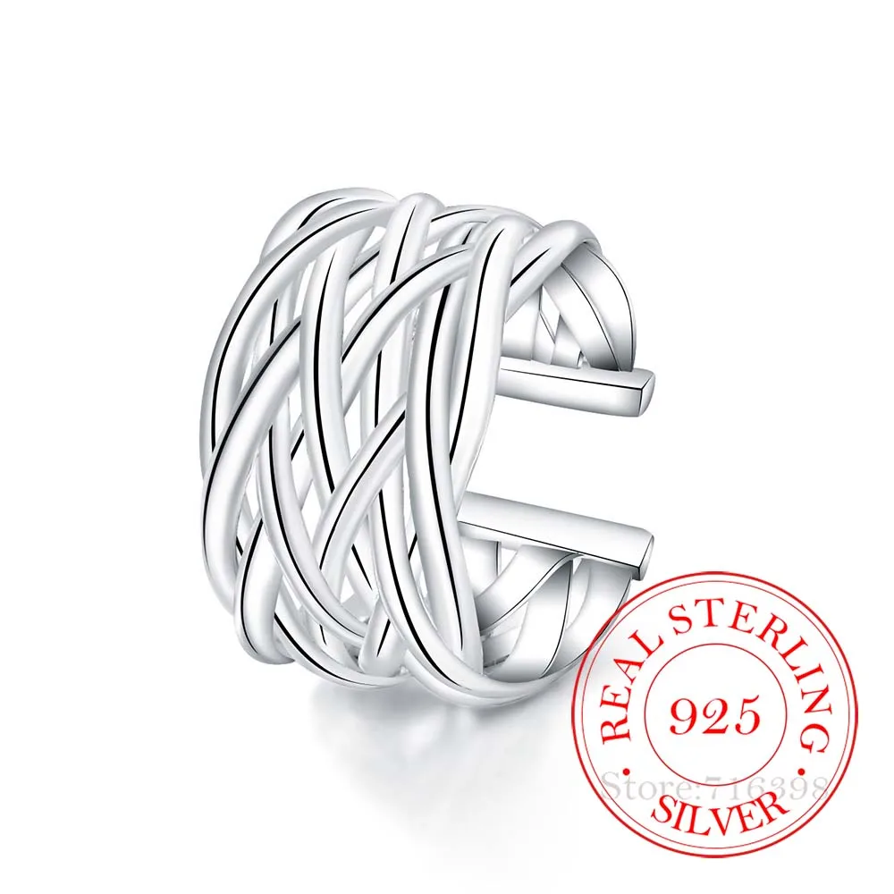 

High-quality 925 Sterling Silver Rings for Women Men Female Double Cross Cz Crystal Infinity Ring Bague Argent 925 Anillos Mujer