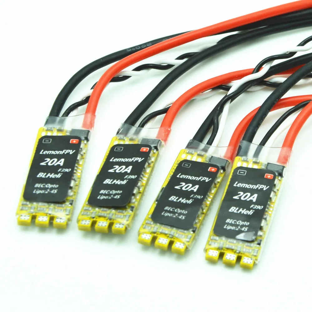 4 шт./лот LemonFPV 2 4S Mini 20A BLHeli ESC OPTO с чипом F390 и последней прошивкой BLheli (ONESHOT) для