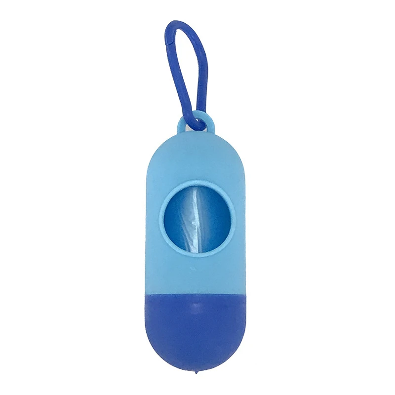 light blue 1 шт., практичная для домашней Собаки Сумка для какашек, Диспенсер, держатель мусора, диспенсеры+ сумки для какашек, Набор домашних животных, собак, товары для уборки мусора - Color: light blue