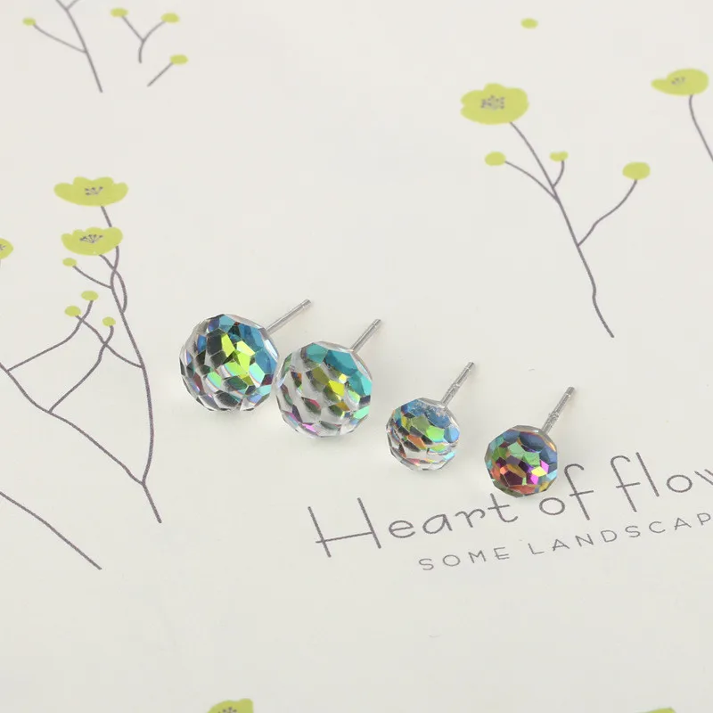 Женские серьги гвоздики из серебра 925 пробы 6 8 мм|Серьги-гвоздики| |