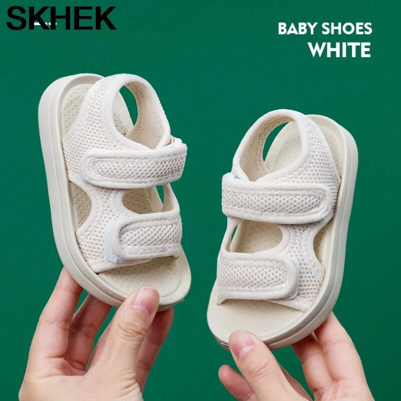

SKHEK Summer Children Sandals Breathable Toddler Kids Shoes Light Sole Girls Boys Sandals Hollow Solid Casual Little Baby Shoes