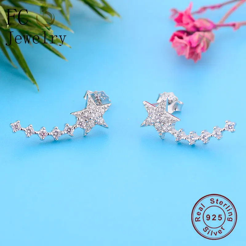 FC ювелирные изделия 100% Серебро 925 пробы панковские Геометрические линии звезда