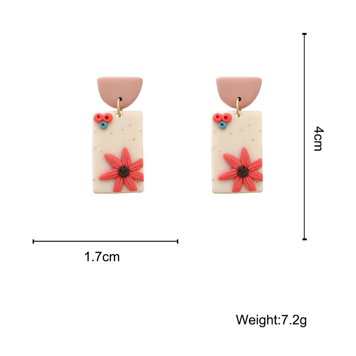 

AMORCOME New Unique Graffiti Flower Pattern Polymer Clay Earrings for Women Statement Geometric Drop Earrings Fashion Jewelry