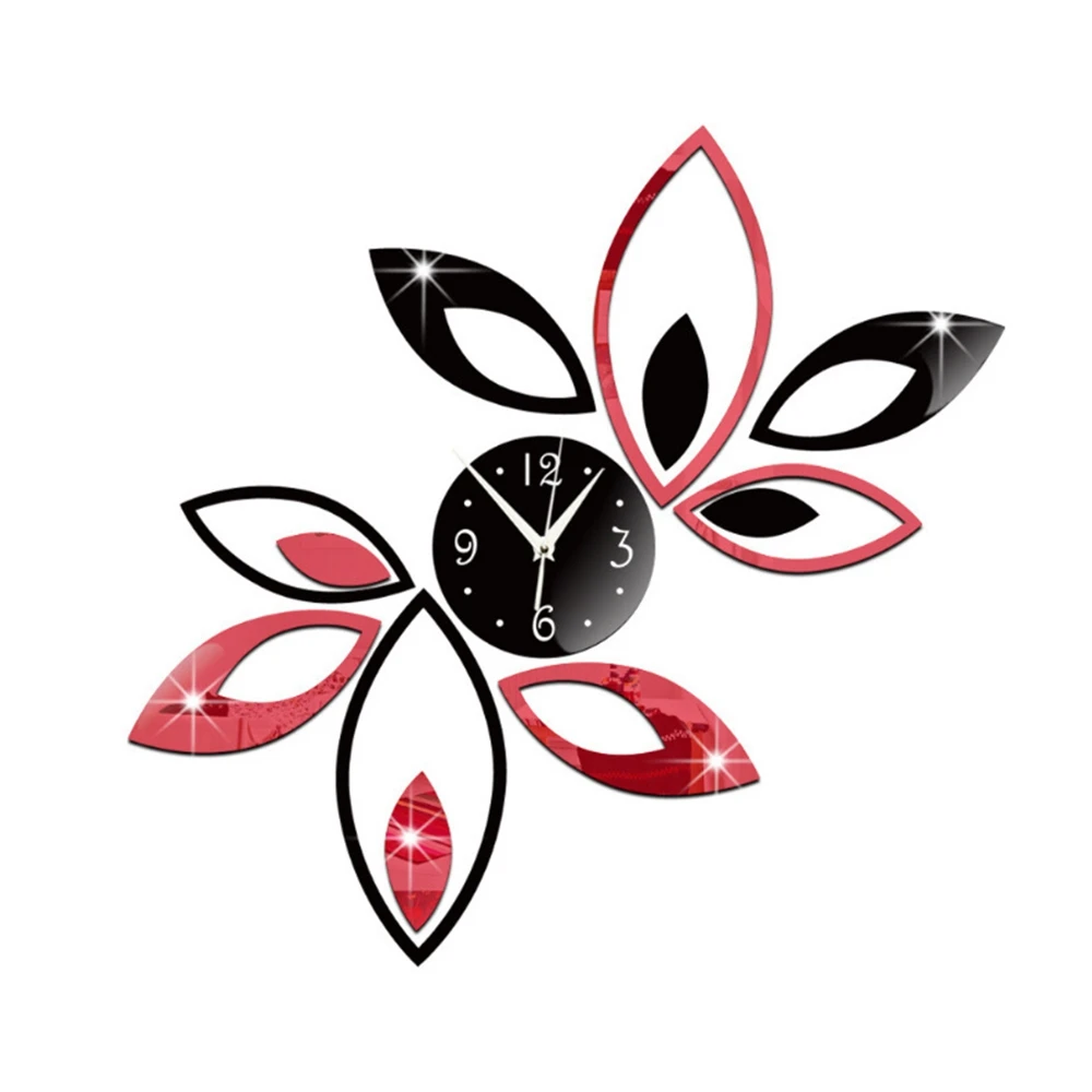 Красный Черный лотос 3D зеркальный настенный стикер акриловый материал для дома