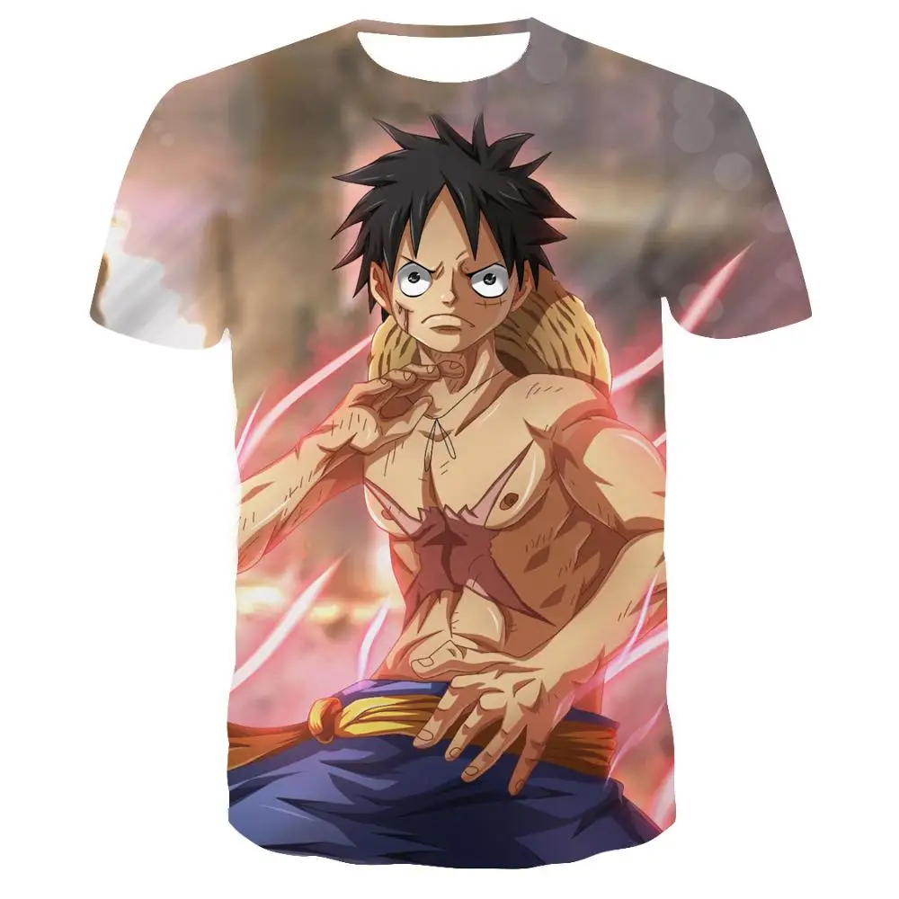 Футболка мужская Слитная с 3D-принтом аниме Повседневная рубашка коротким