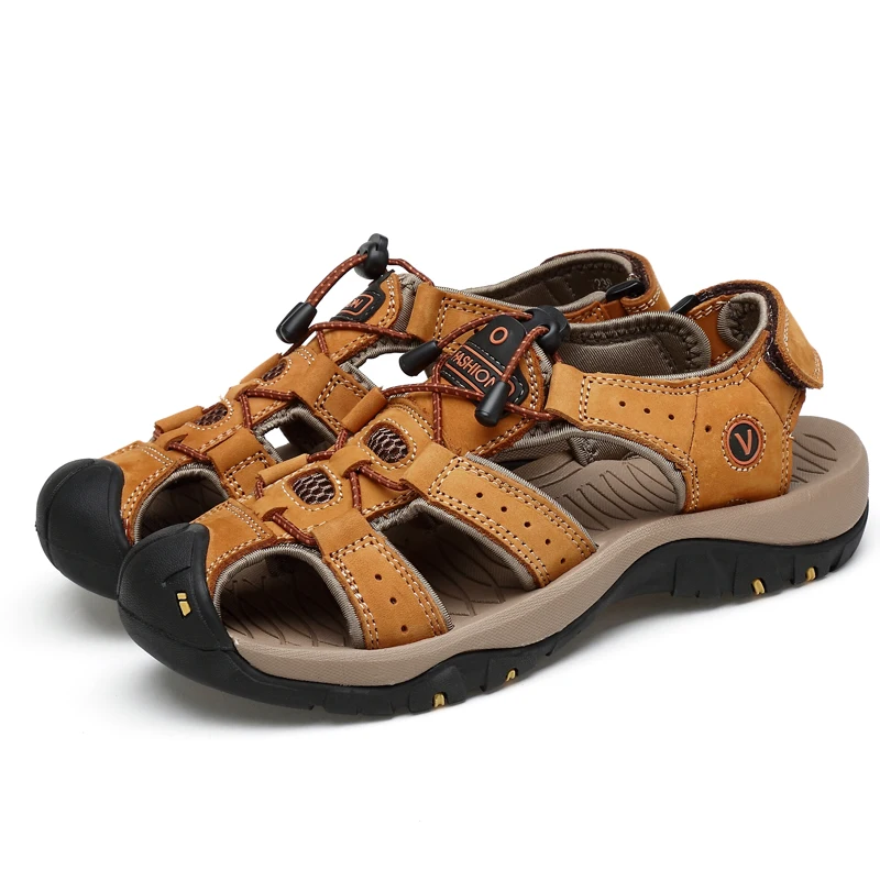 

for uomo cuero piel leather sandals-men rubber para rasteira ete couro da genuine heren sandalias roman hombre zandalias beach