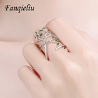 Женское Винтажное кольцо Fanqieliu, из серебра 925 пробы, регулируемое, с деревом, FQL20499