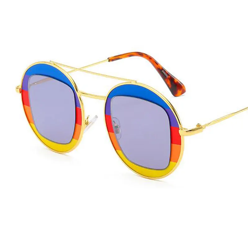 Красочные Круглые Солнцезащитные очки женские 2020 новые роскошные дизайнерские