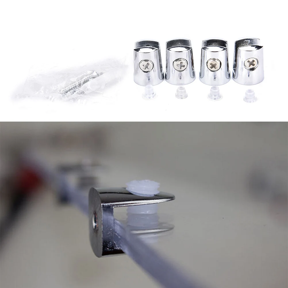 ZLinKJ 4 шт. круглые полки Опорные кронштейны зажимы для 6 мм стекла дерева