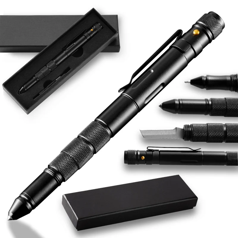 

Multifunctional Tactical Pen Self-Defense Pen Outdoor Compass Distress Training Bottle Opener Outdoor Survival Tool