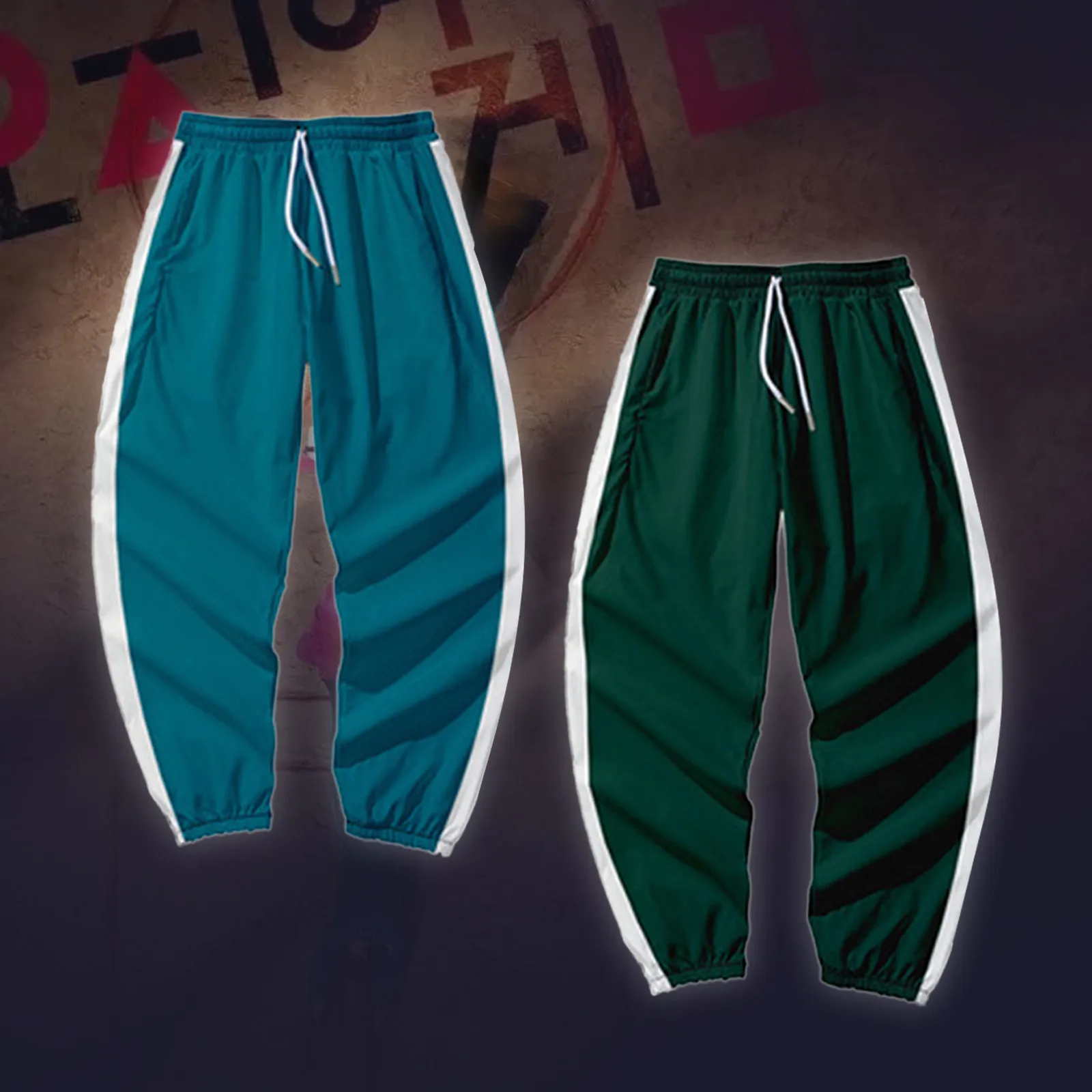 

Мужские брюки из игры кальмар, мужская куртка, корейские драмы, одинаковые спортивные брюки, Модель 456, подходящие брюки с карманами, свитер ...