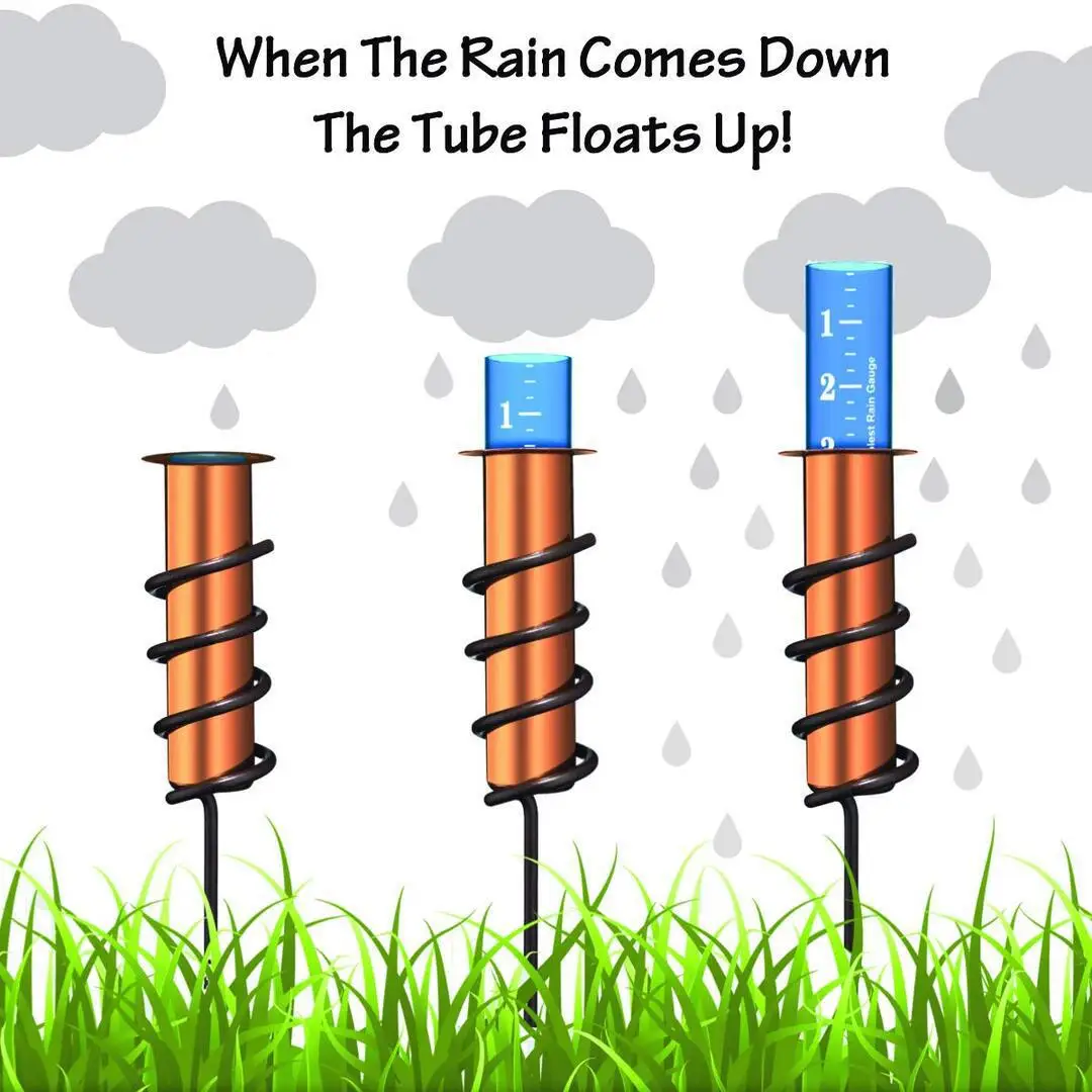 

Copper Rain Gauge With Foam Repair Kit Accurate Floating Rain Gauge for Lawn Landscape and Garden Decoration Outdoor Yard Decor