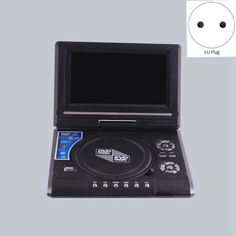 7.8 Inch TV Home Car DVD Player Portable HD VCD CD MP3 USB SD Cards RCA Cable Game 16:9 Rotate LCD Sn | Электроника