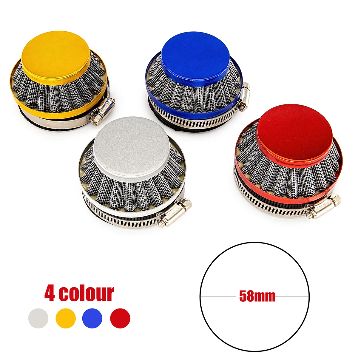 

4 Color Air Clearner Filter 58mm For 47cc 49cc 2 Stroke Engine Carburetor Carb Mini Moto Kids Quad ATV Dirt Pocket Bike