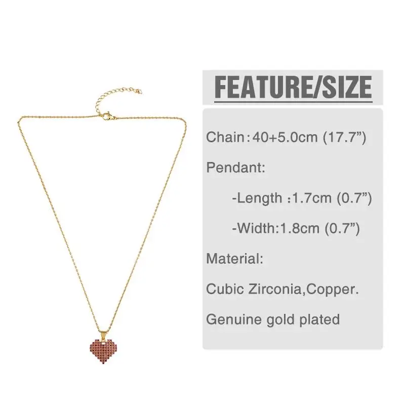

GRAPES Colorful CZ Zirconia Gold filled Long Chain Choker Necklaces Trendy Rainbow Bar Geometric Heart Pendant Necklace Women