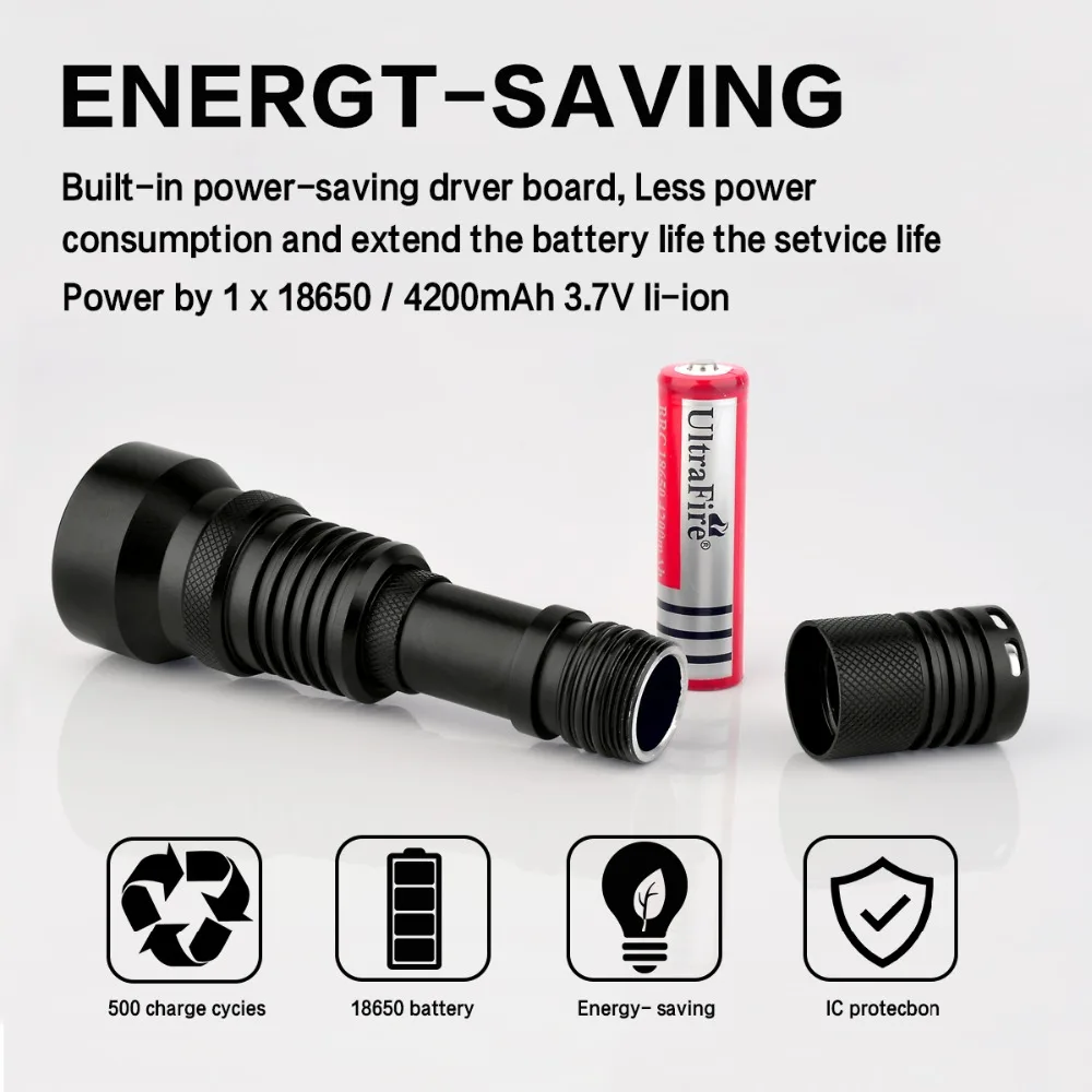 Diving Flashlight LED Underwater Flashlights Waterproof 18650 Portable Lantern Lights Dive Light Lamp Camping Torch