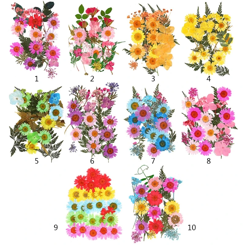 

25 Pcs/Pack Dried Flowers UV Resin Decorative Natural Flower Stickers 3D Dry Beauty Decal Epoxy Mold DIY Filling