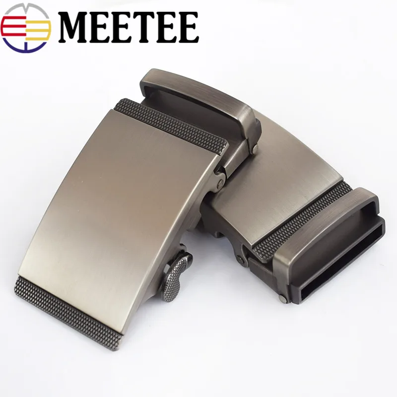 Meetee Мужская пряжка с автоматической пряжкой из сплава модная кожаная для ремня