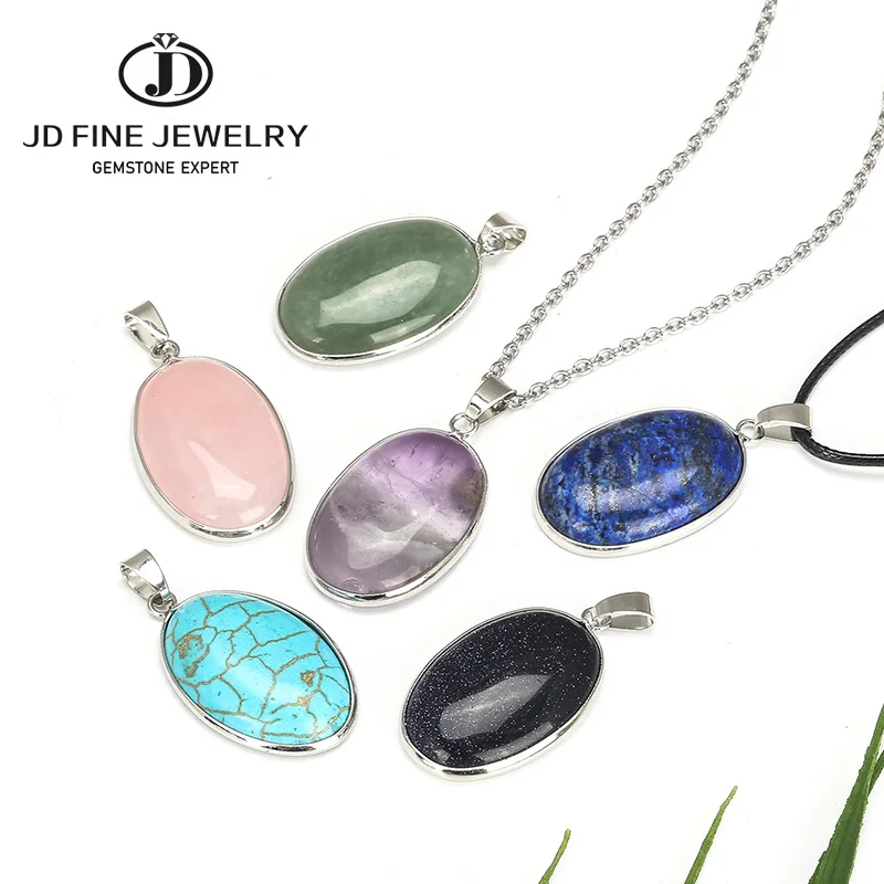 JD натуральный овальный камень Форма розовый кварц/авантюрин/бирюза/Агаты