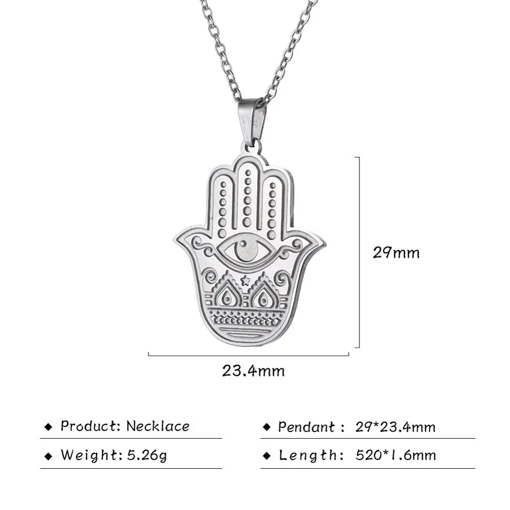 LIKGREAT Fatima ручная подвеска Хамса ожерелье для женщин злые глаза цепь из
