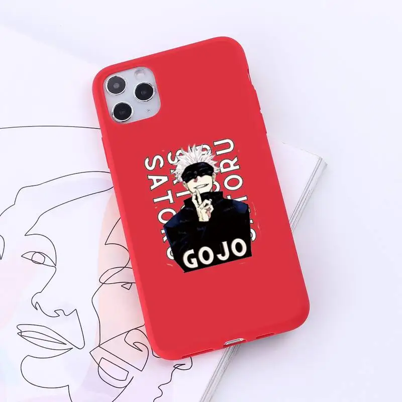 

Anime Jujutsu Kaisen high quality cartoon Phone Case Candy Color for iPhone 6 7 8 11 12 s mini pro X XS XR MAX Plus