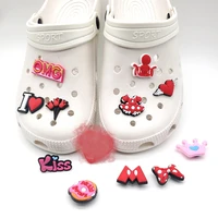 cute shoe charms accessories fashion brand logo love shoe buckle decoration for croc jibz kids x mas party gifts