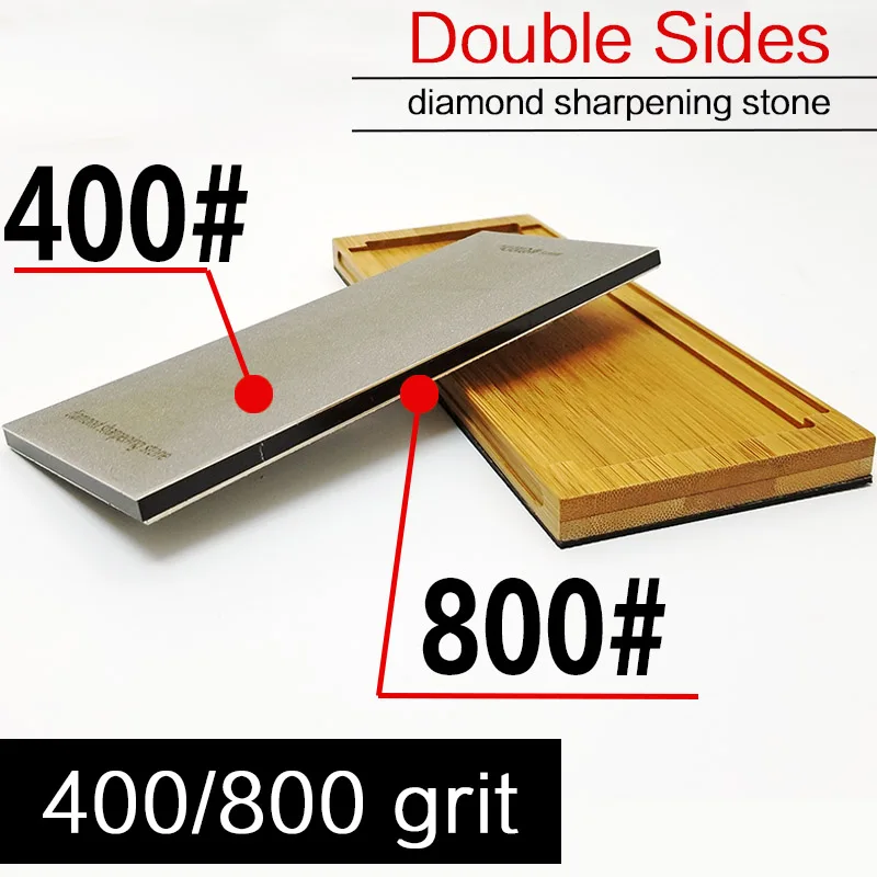 400 800 grit 80-3000 Алмазная двухсторонняя точилка для ножей Профессиональные кухонные инструменты заточка камней Шлифовка с бамбуковой основой - Цвет: 400 800 grit