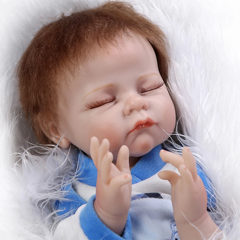 

22inch Cute Silicone Reborn Baby Doll Handmade Gift House Birthday Doll Toy Bedtime Girl Toy bebe reborn menino
