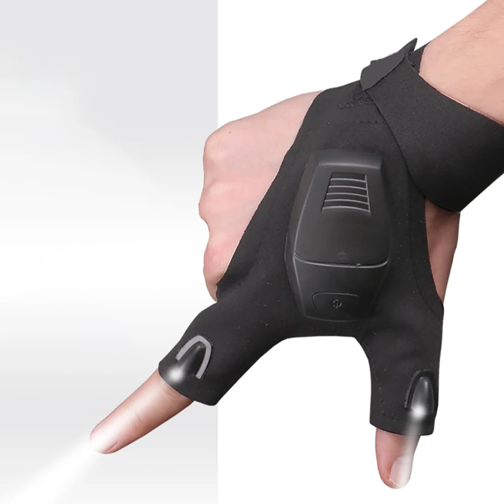 Открытый 1 шт. рыболовные перчатки ночь водонепроницаемый половина пальцев с