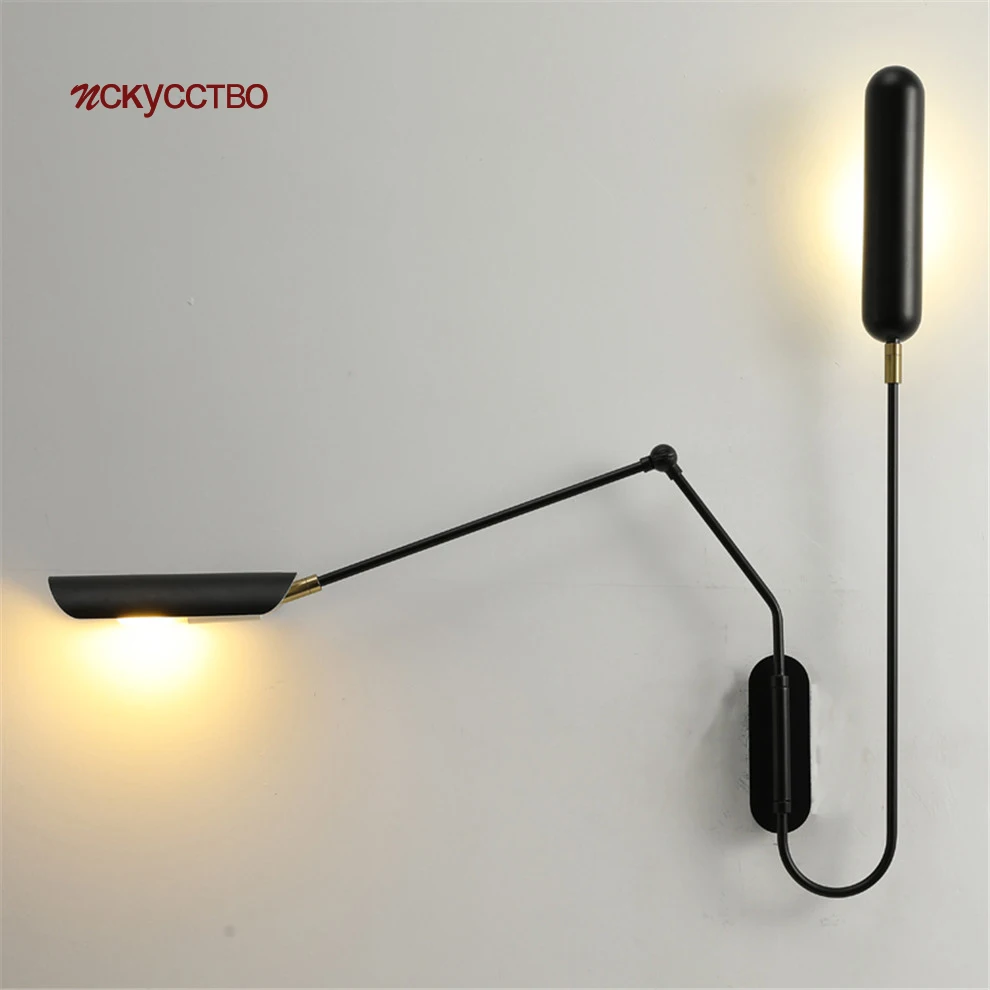 

Постмодерн дизайнерский поворотный складной светодиодный настенный светильник Промышленный Декор для гостиной вращающаяся лестница прик...