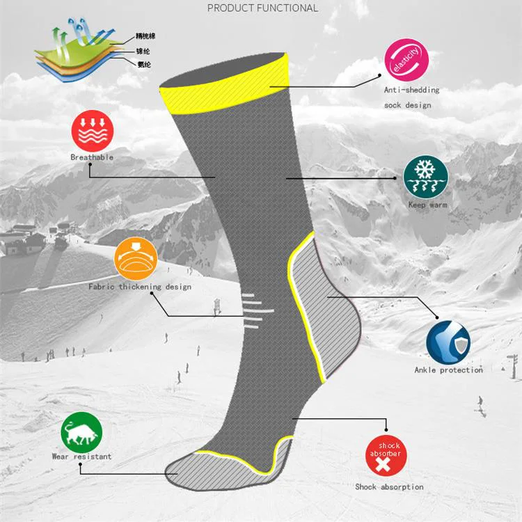 Мужские/мужские носки до колен махровые Дышащие для альпинизма пешего туризма