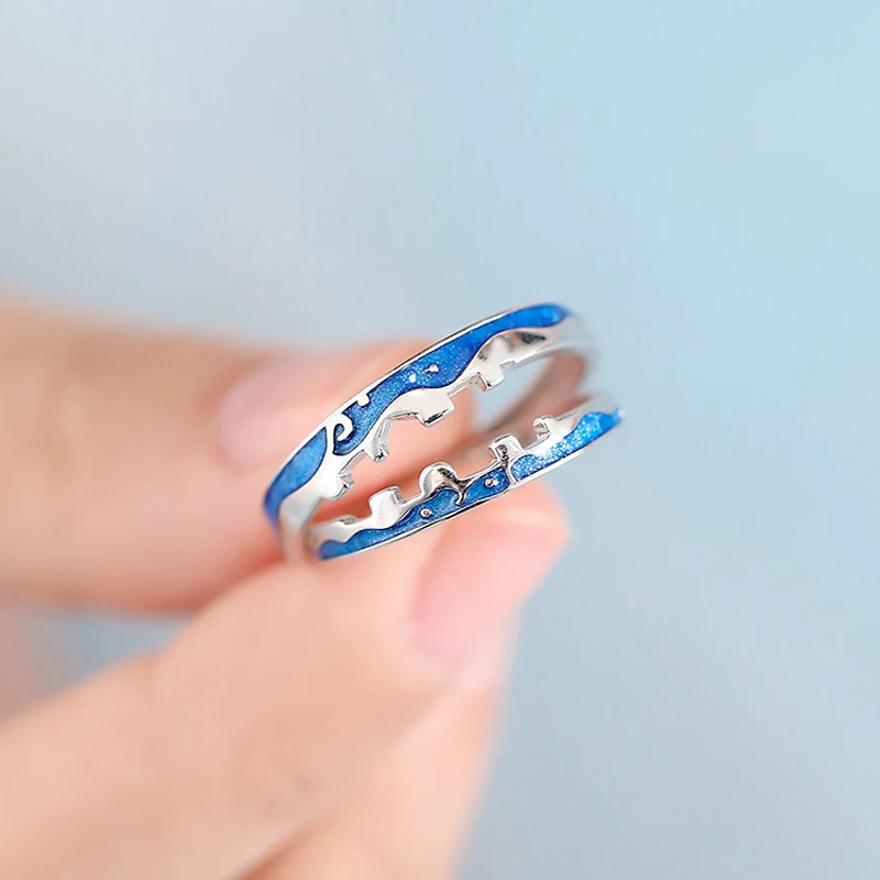 MENGYI модное роскошное эмалированное кольцо для пары регулируемый размер подходит